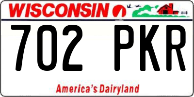 WI license plate 702PKR