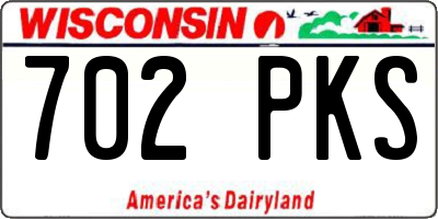 WI license plate 702PKS