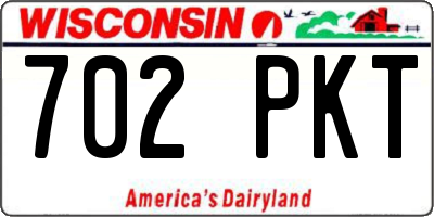 WI license plate 702PKT