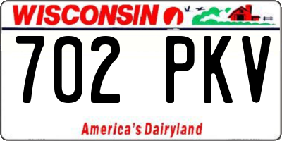 WI license plate 702PKV