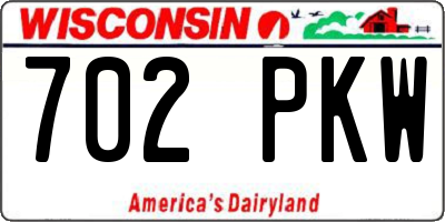 WI license plate 702PKW