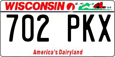 WI license plate 702PKX