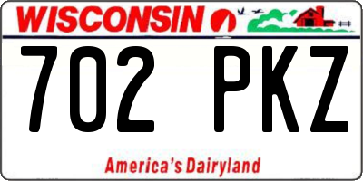 WI license plate 702PKZ