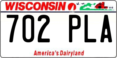 WI license plate 702PLA