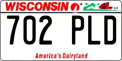 WI license plate 702PLD