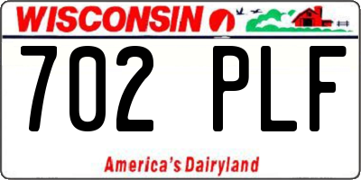 WI license plate 702PLF