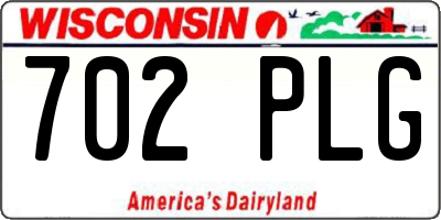 WI license plate 702PLG