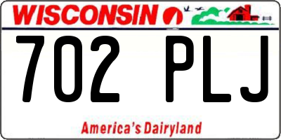 WI license plate 702PLJ