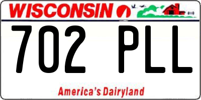 WI license plate 702PLL