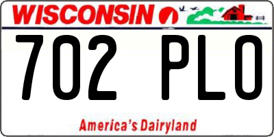 WI license plate 702PLO