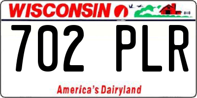 WI license plate 702PLR