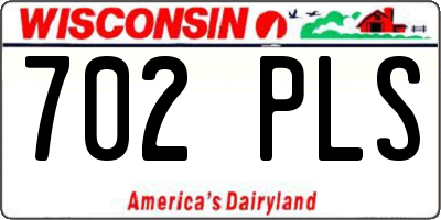 WI license plate 702PLS