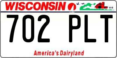 WI license plate 702PLT