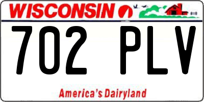 WI license plate 702PLV