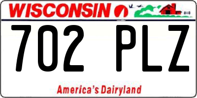 WI license plate 702PLZ