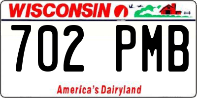 WI license plate 702PMB