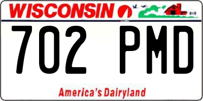 WI license plate 702PMD