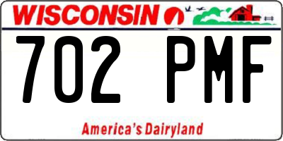 WI license plate 702PMF