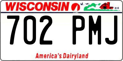 WI license plate 702PMJ