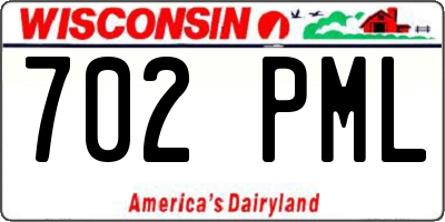 WI license plate 702PML