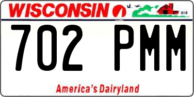 WI license plate 702PMM