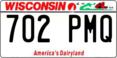 WI license plate 702PMQ