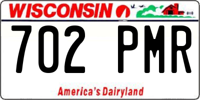 WI license plate 702PMR