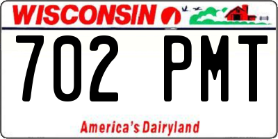 WI license plate 702PMT