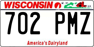 WI license plate 702PMZ