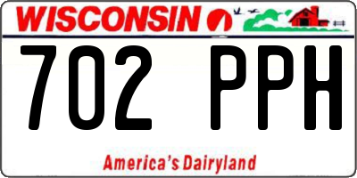 WI license plate 702PPH