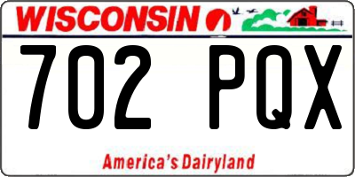 WI license plate 702PQX