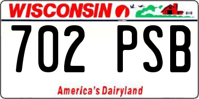 WI license plate 702PSB