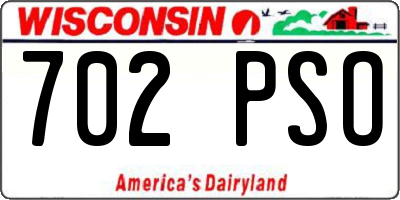 WI license plate 702PSO