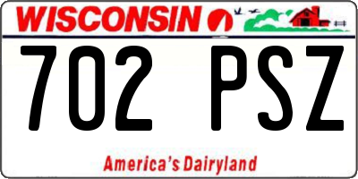 WI license plate 702PSZ