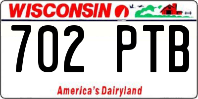 WI license plate 702PTB