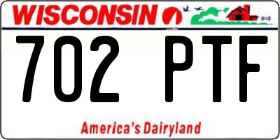 WI license plate 702PTF