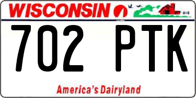 WI license plate 702PTK