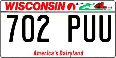 WI license plate 702PUU