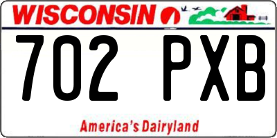 WI license plate 702PXB