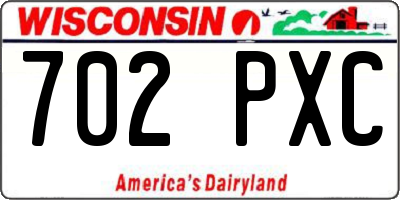 WI license plate 702PXC