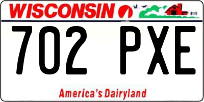 WI license plate 702PXE