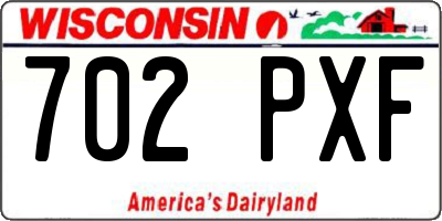 WI license plate 702PXF