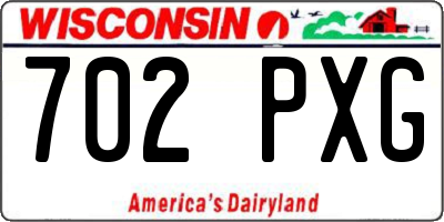 WI license plate 702PXG
