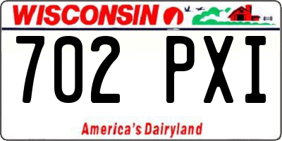 WI license plate 702PXI
