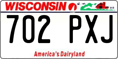WI license plate 702PXJ