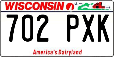 WI license plate 702PXK