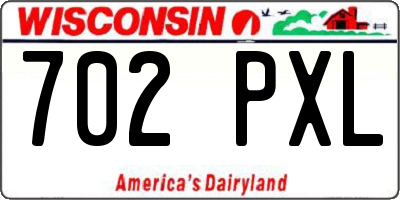 WI license plate 702PXL