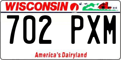 WI license plate 702PXM