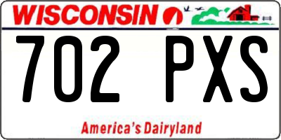 WI license plate 702PXS