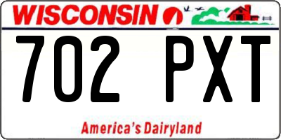 WI license plate 702PXT